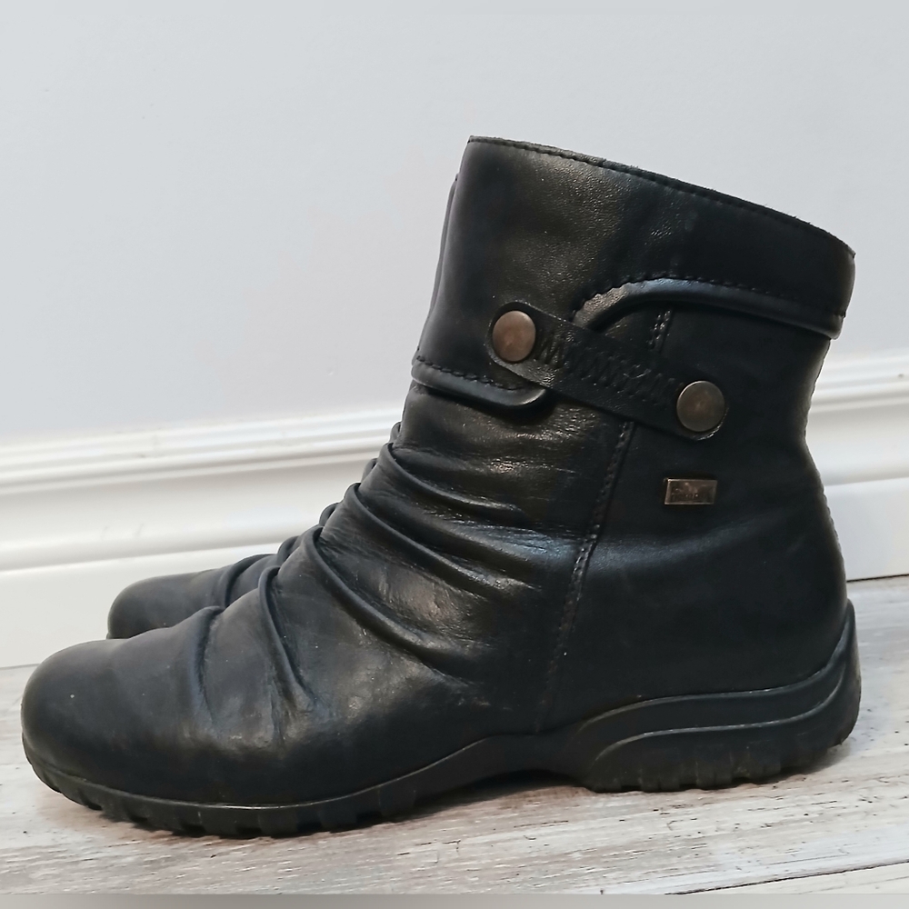 Rieker Birthe Leather Wool Lined Ankle Boots Size 39 (8.5-9) Waterproof